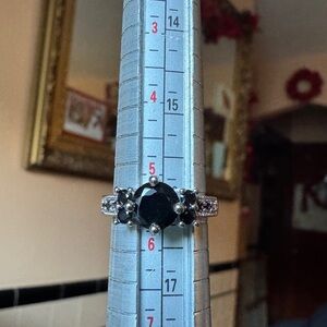 Elegant White Gold Filled and Black Onyx Ring